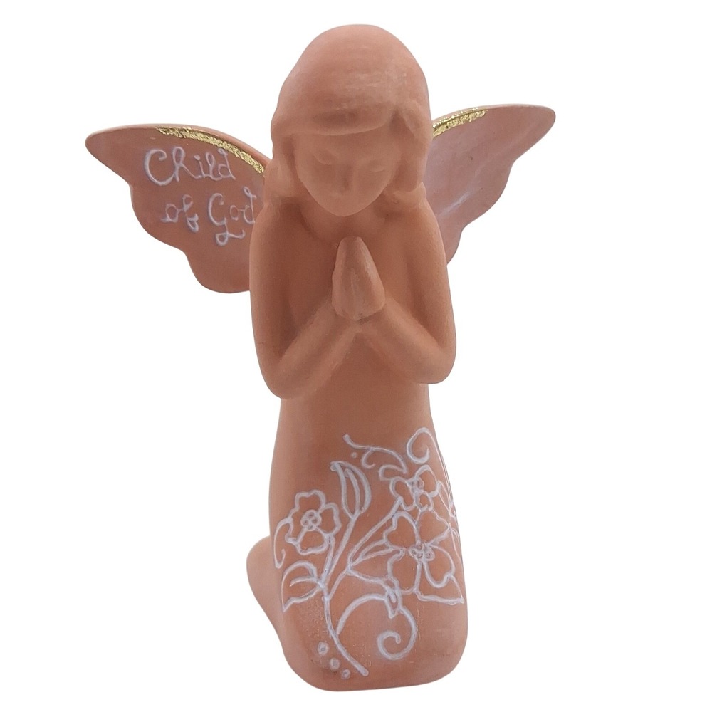 Hallmark Child of God Praying Angel Figurine Terracotta Clay Religious 2003